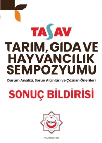 Tarım, Gıda ve Hayvancılık Sempozyumu Sonuç Bildirisi